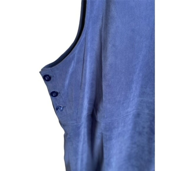 Mary McFadden Women’s 2X Sueded Blue Embroidered Modest Jumper Dress EUC - Picture 4 of 4